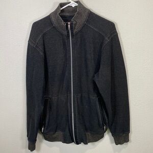Tommy BAHAMA zip up sweater cardigan gray shaket‎
